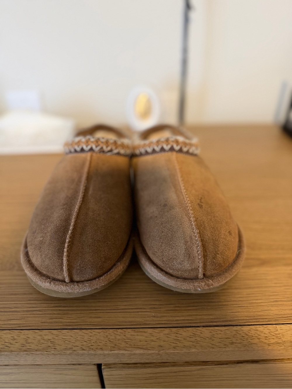 UGG Chestnut Suede Slip-On Shearling Mules - Picture 2 of 4